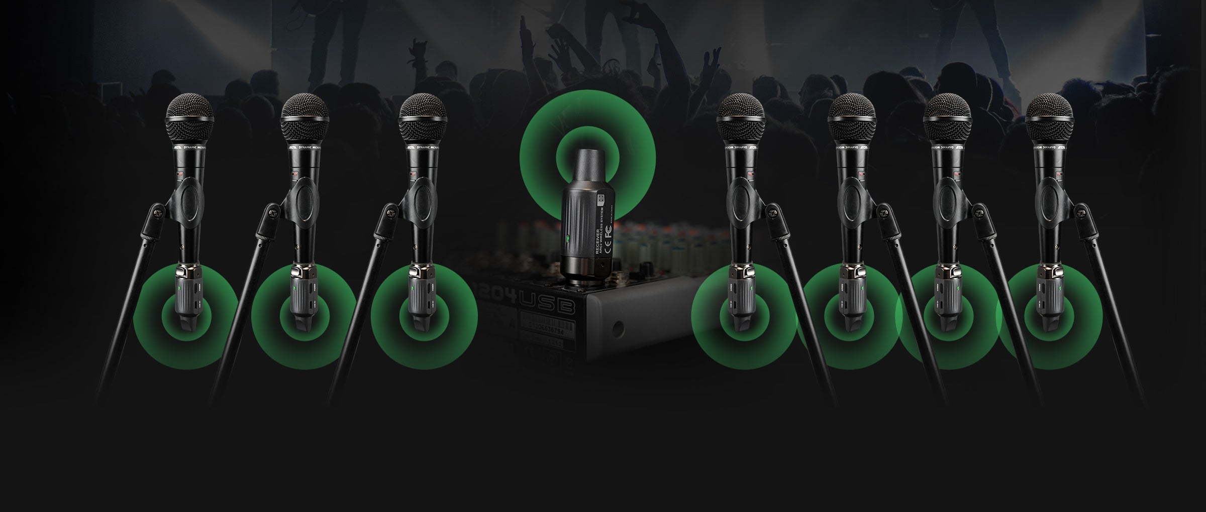 Stay-Connected-Stay-Clear-7-Selectable-Frequencies-with-Aroma-Wireless-Microphone-System Aroma Music