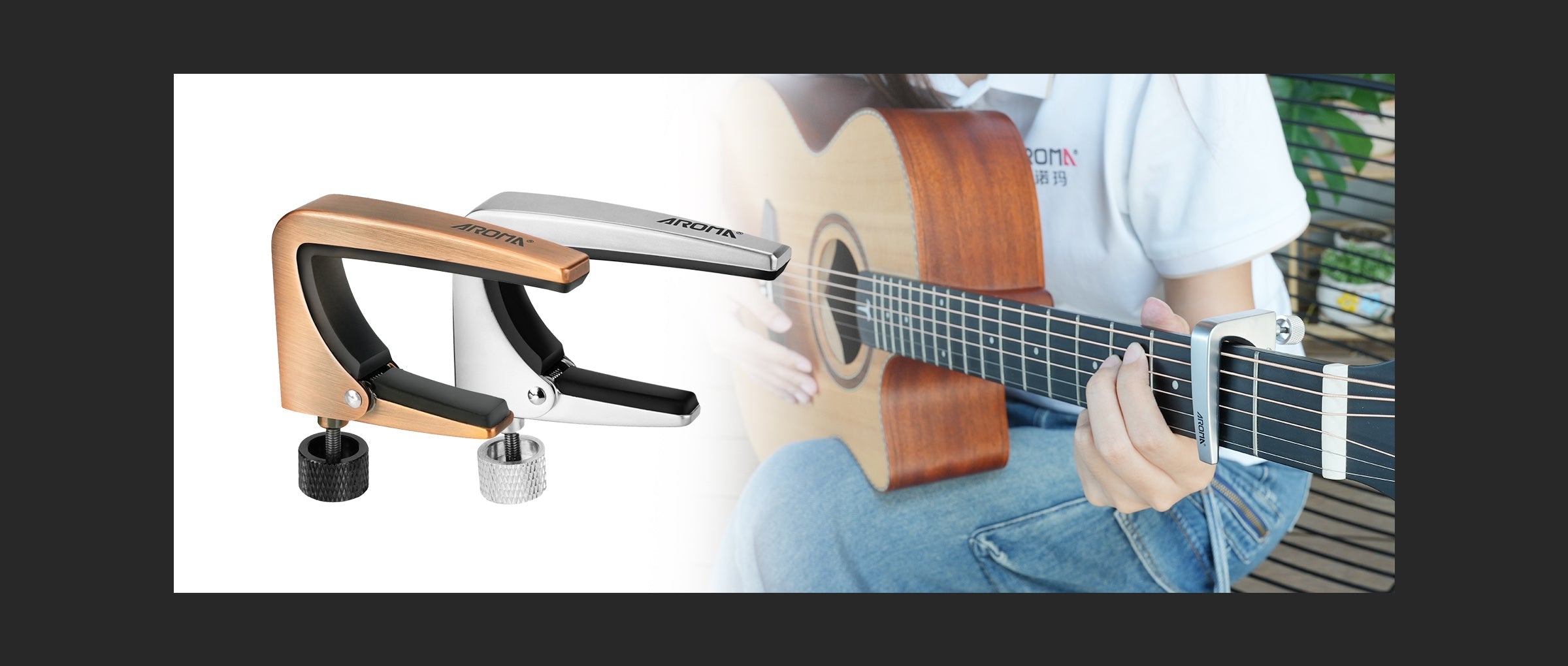 Silver-or-Bronze-Let-Your-Guitar-Capo-Reflect-Your-Style Aroma Music