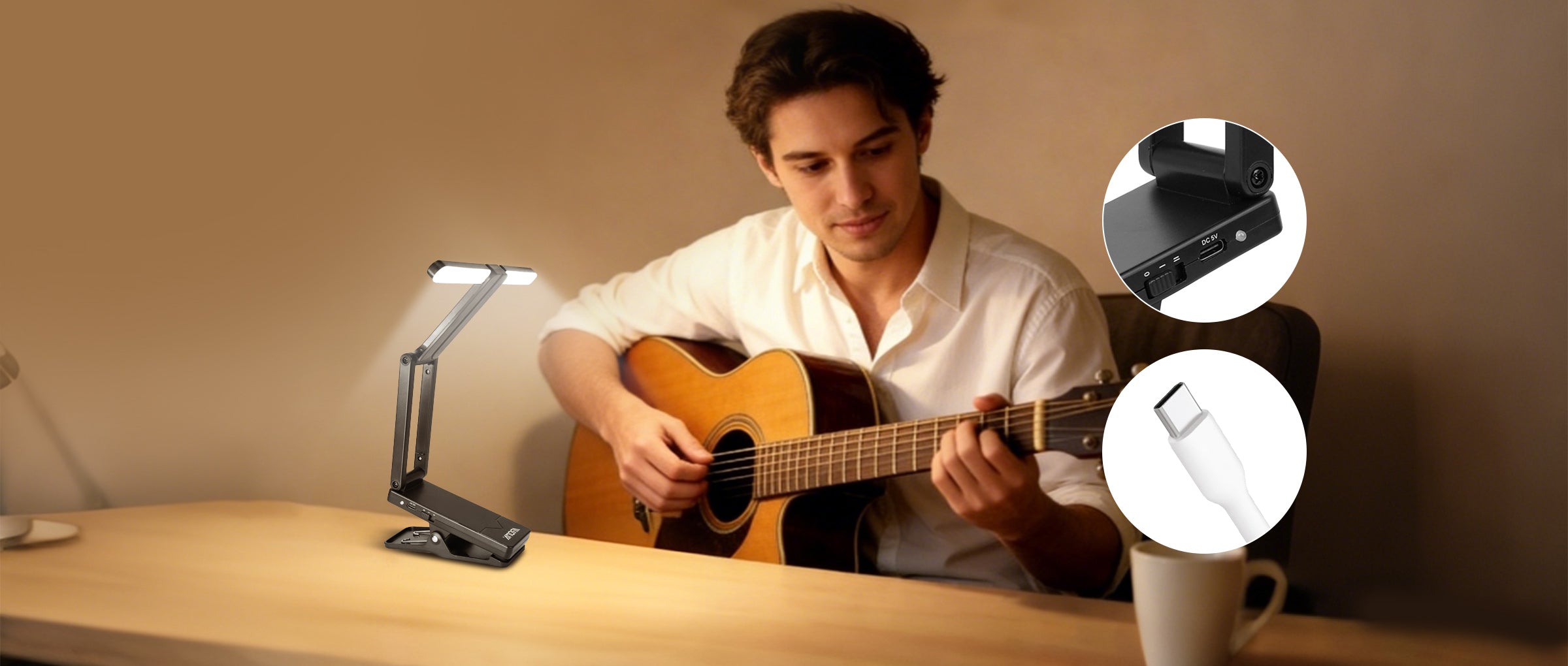 USB C Rechargeable Music Stand Light for Musicians