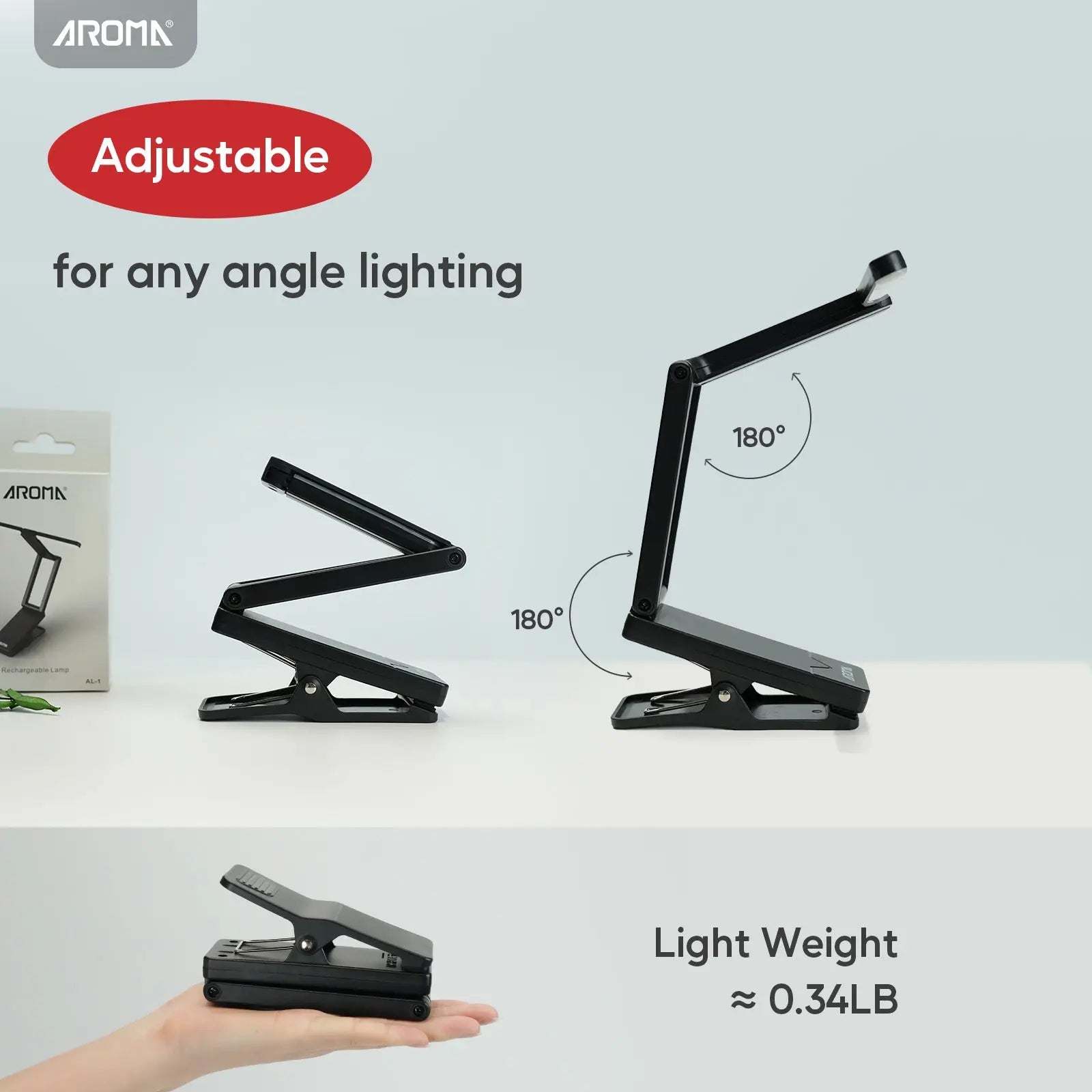 Aroma Sheet Music Stand Light Clip On Rechargeable with Adjustable Angle Piano Lamp with 2 Brightness for Musician Player Reading AROMA