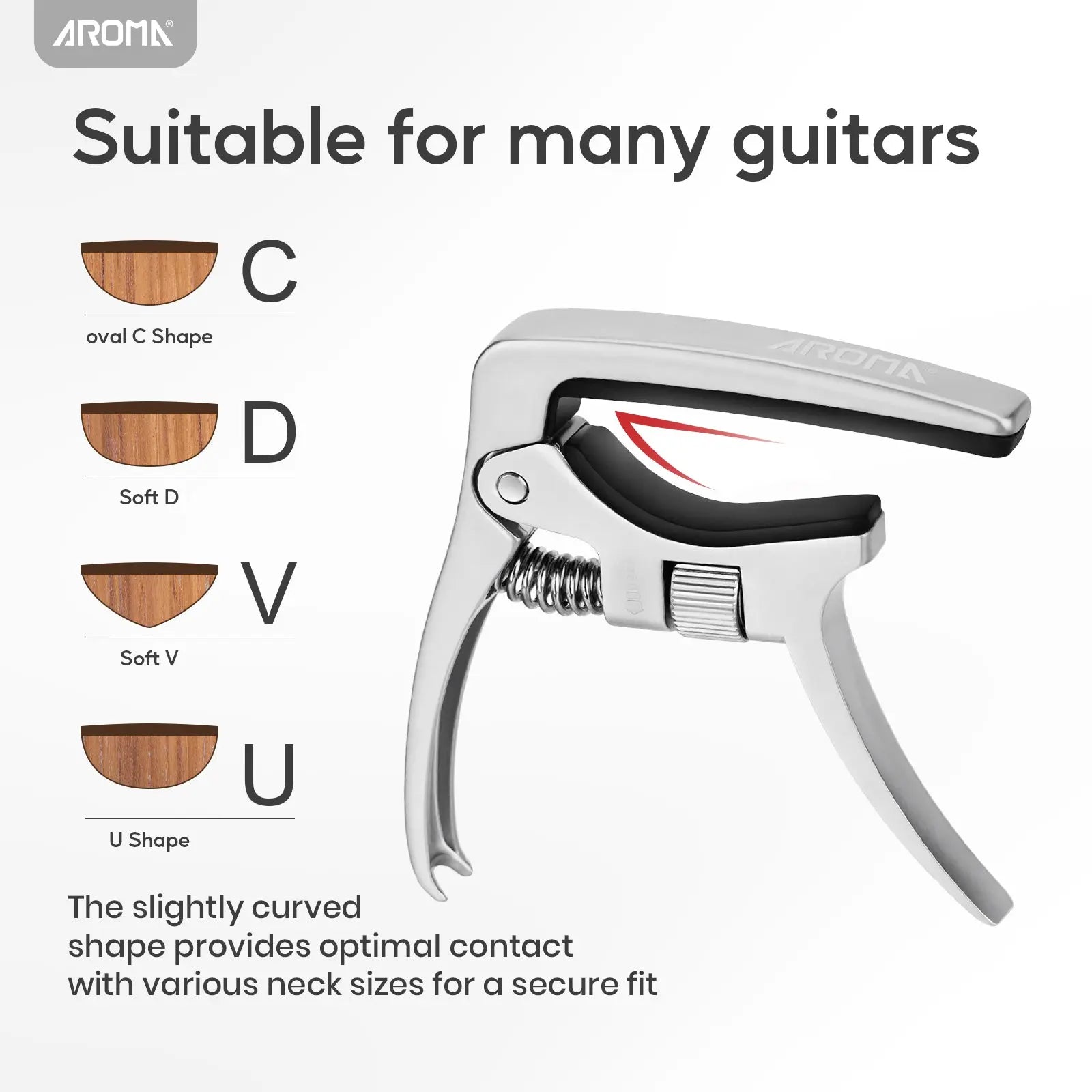 Aroma Professional Guitar Capo Trigger Tension Adjustable with Guitar Bridge Pin Puller for 6 Strings Acoustic and Electric Guitars AROMA