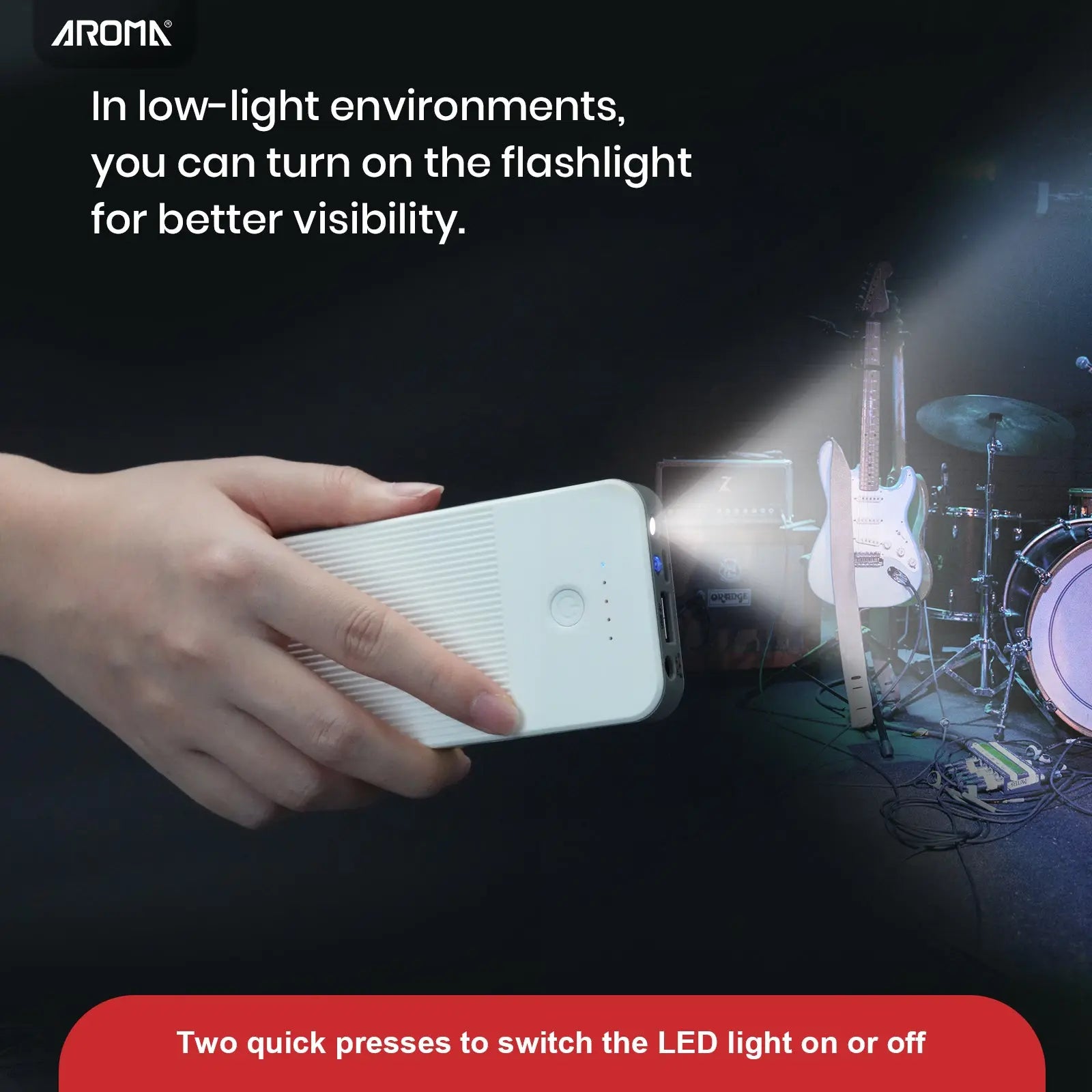 Aroma Guitar Pedal Battery Power Bank Supply Rechargeable with Built-In 10000mAh for 9V Effect Pedal and More Devices AROMA