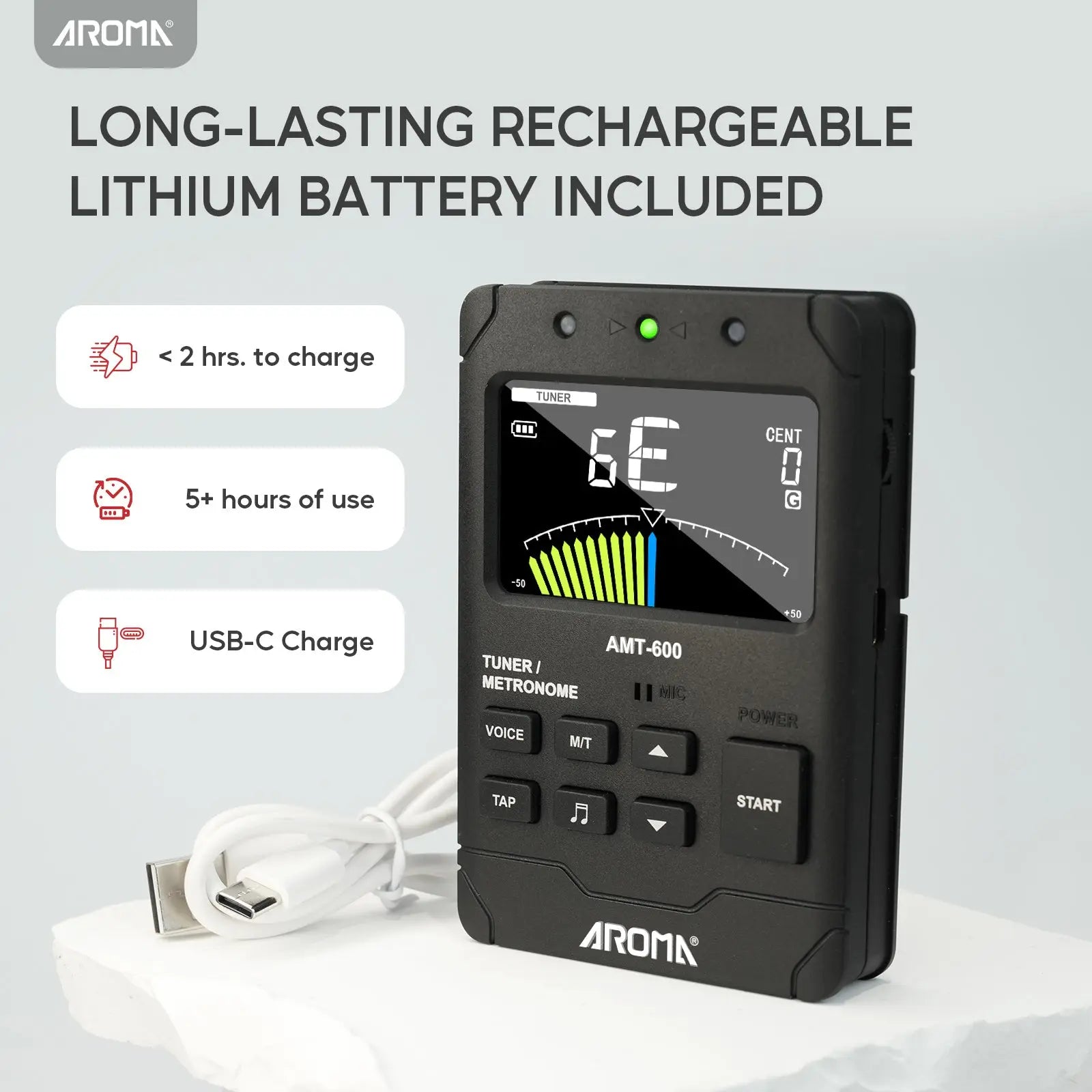 LONG-LASTING RECHARGEABLE LITHIUM BATTERY INCLUDED