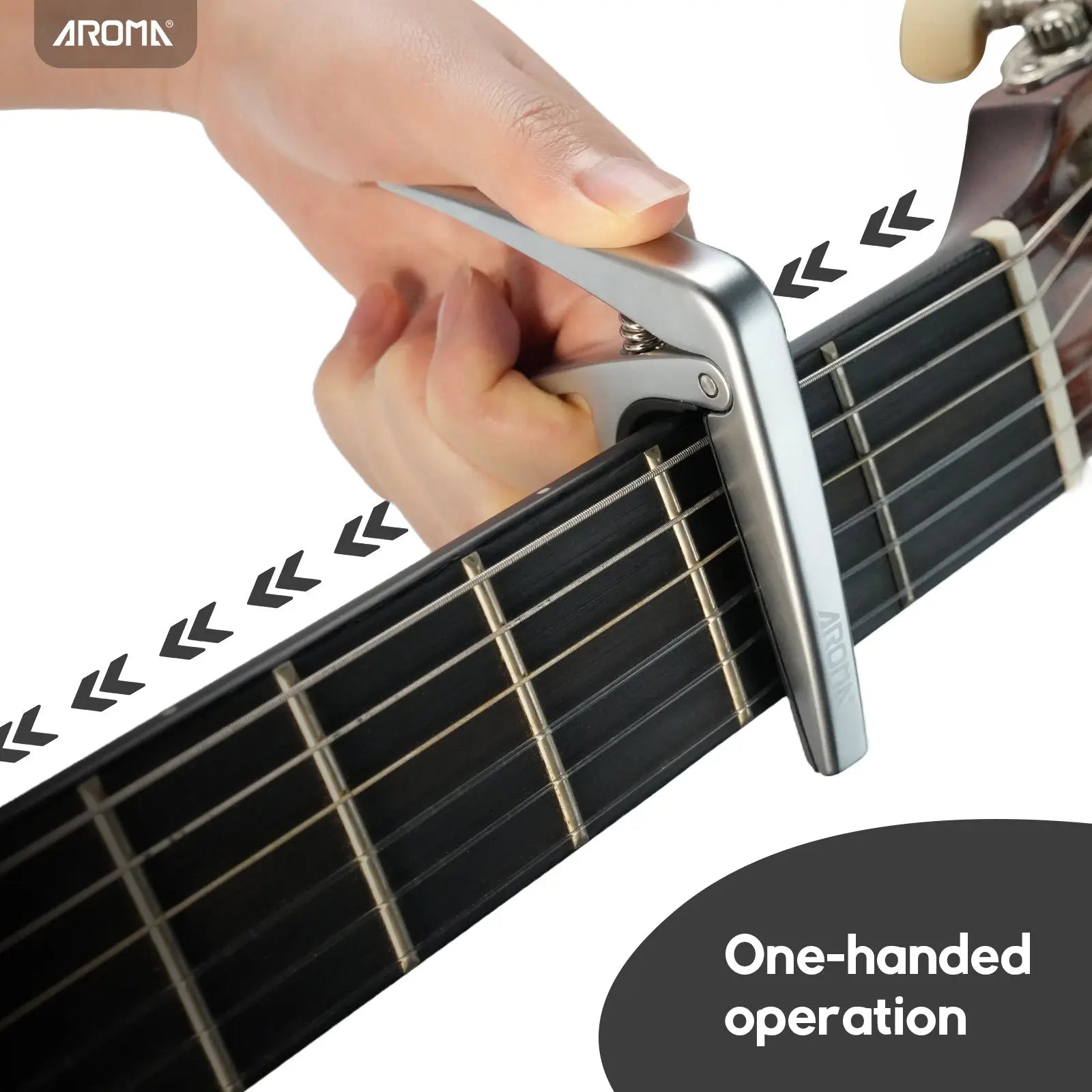 Aroma Guitar Capo for Classical Guitars with Steel Spring Trigger One Hand Quick Release Capo for Nylon Strings Wide Neck Guitars AROMA