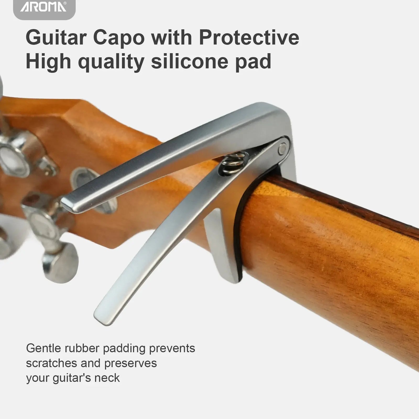 Aroma Ukulele Capo for 4 String Ukulele and Mandolin Mini Size Professional Capo Single Handed Quick Release Zinc Alloy AROMA
