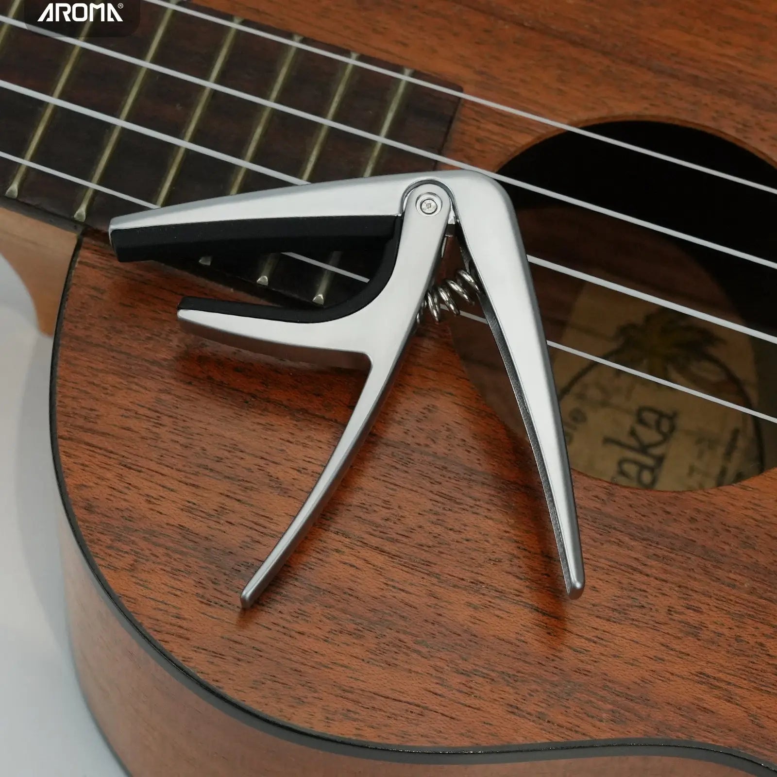 Aroma Ukulele Capo for 4 String Ukulele and Mandolin Mini Size Professional Capo Single Handed Quick Release Zinc Alloy AROMA