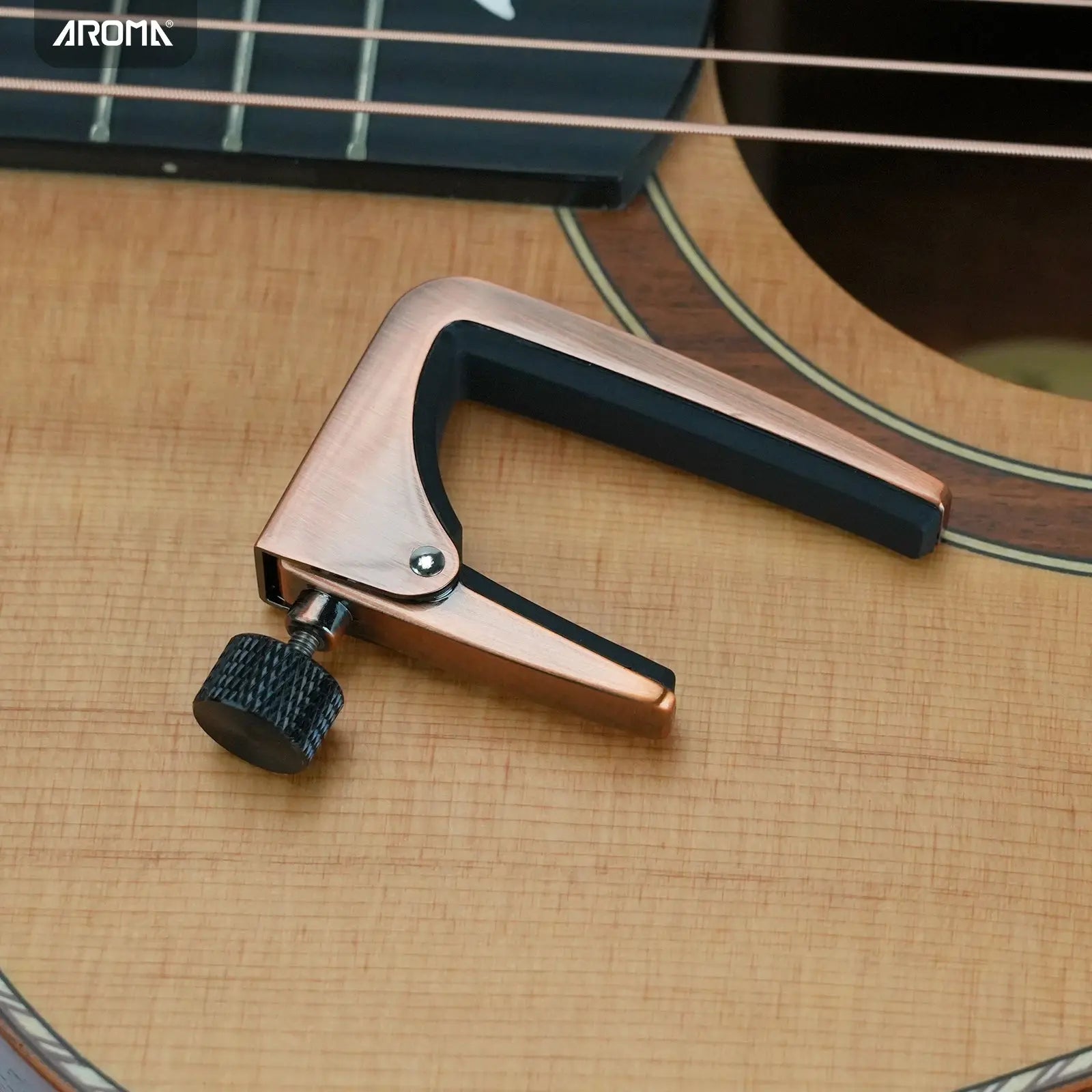 Aroma Professional Guitar Capo Adjustable Tension for 6 String Acoustic and Electric Guitar for Buzz Free Quick Release Zinc Alloy AROMA