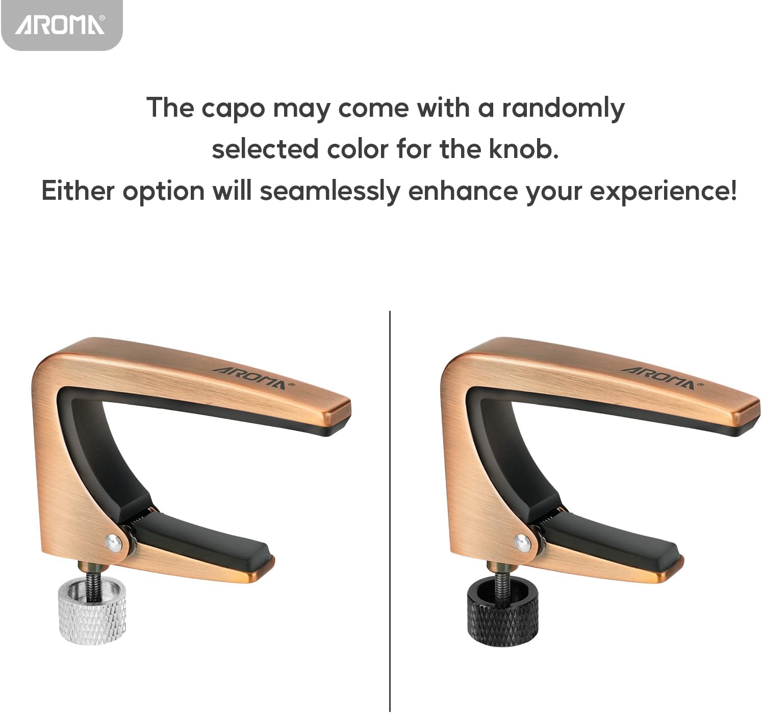 Aroma Guitar Capo Adjustable Tension Performance Capo for 6 Strings Acoustic Electric Guitars(Bronze) AROMA