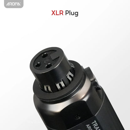 Aroma Wireless XLR Microphone Audio Transmitter Receiver Rechargeable UHF Wireless Microphone System Stable Transmission for Dynamic Mics PA Mixer AROMA