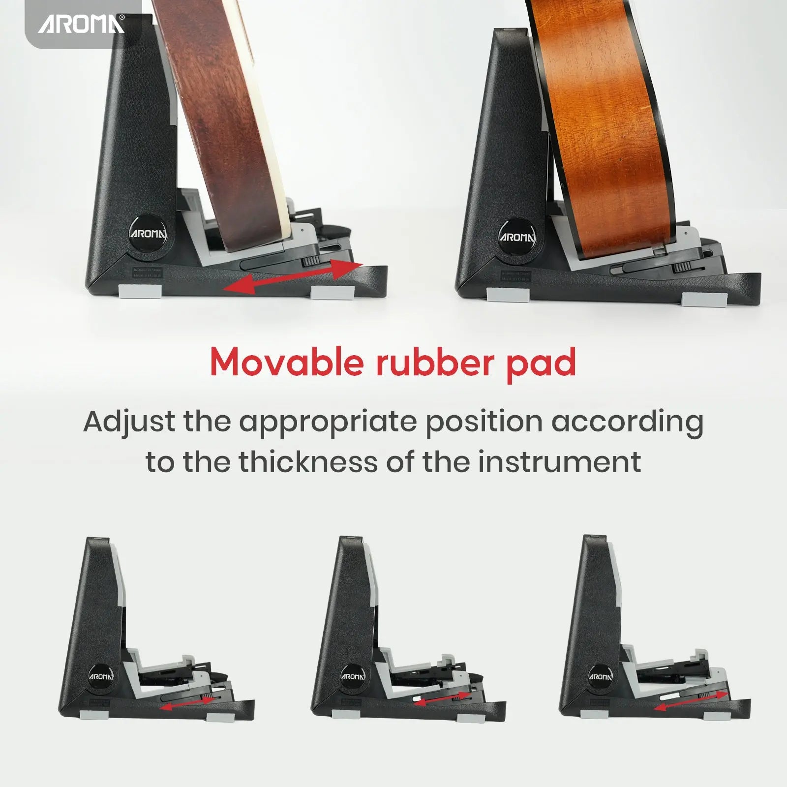 Aroma Folding Ukulele Stand with Non-Slip Base Adjustable Classic A-Frame Holder for Small Instruments Like Violin Ukulele Mandolin AROMA