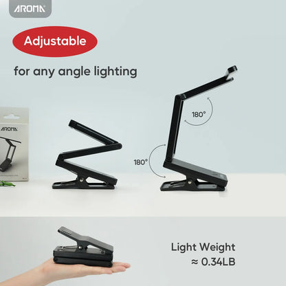 Aroma Sheet Music Stand Light Clip On Rechargeable with Adjustable Angle Piano Lamp with 2 Brightness for Musician Player Reading AROMA