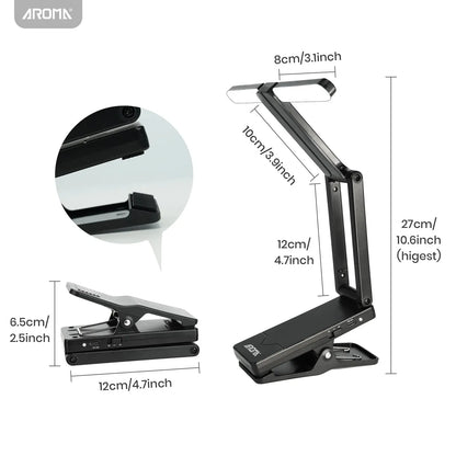Aroma Sheet Music Stand Light Clip On Rechargeable with Adjustable Angle Piano Lamp with 2 Brightness for Musician Player Reading AROMA