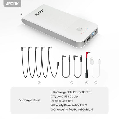 Aroma Guitar Pedal Battery Power Bank Supply Rechargeable with Built-In 10000mAh for 9V Effect Pedal and More Devices AROMA