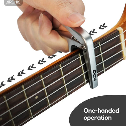 Aroma Ukulele Capo for 4 String Ukulele and Mandolin Mini Size Professional Capo Single Handed Quick Release Zinc Alloy AROMA