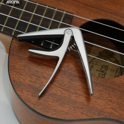 Aroma Ukulele Capo for 4 String Ukulele and Mandolin Mini Size Professional Capo Single Handed Quick Release Zinc Alloy AROMA