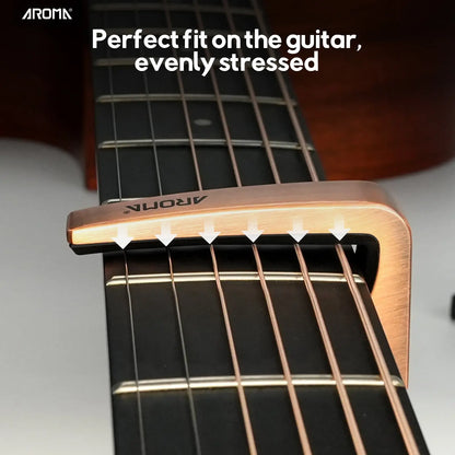 Aroma Professional Guitar Capo Adjustable Tension for 6 String Acoustic and Electric Guitar for Buzz Free Quick Release Zinc Alloy AROMA
