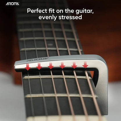 Aroma Professional Guitar Capo Adjustable Tension for 6 String Acoustic and Electric Guitar for Buzz Free Quick Release Zinc Alloy AROMA